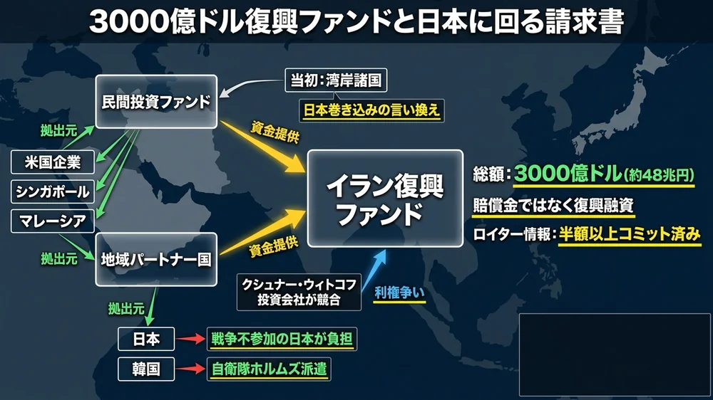 3000億ドル復興ファンドと日本に回る請求書──48兆円・地域のパートナー国