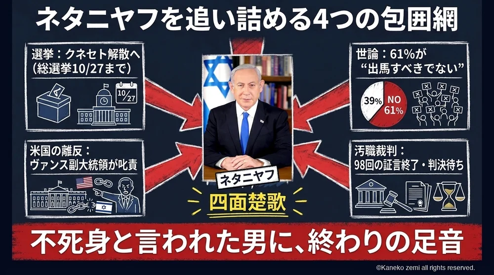 ネタニヤフを追い詰める4つの包囲網