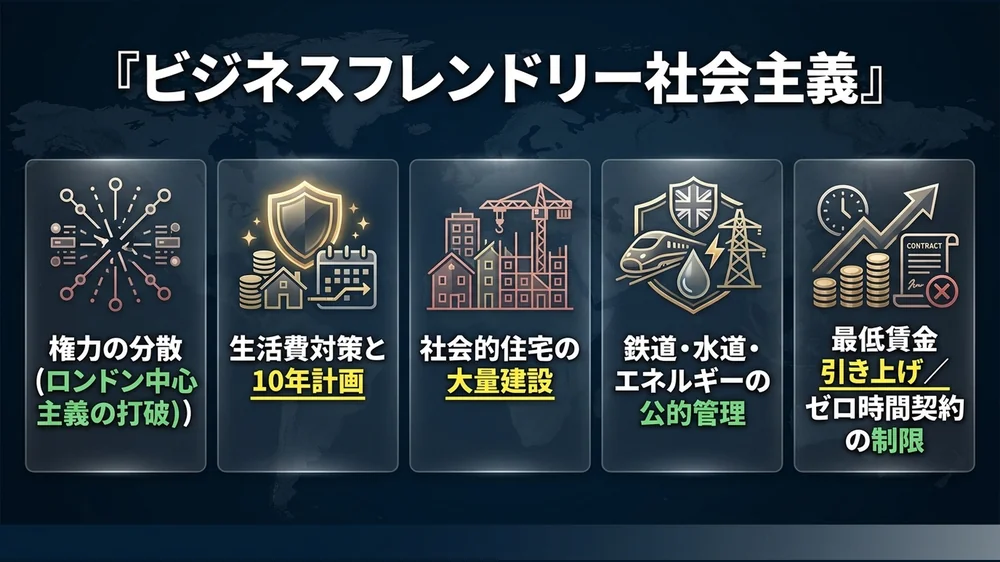バーナムのビジネスフレンドリー社会主義の5政策