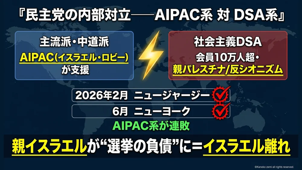 民主党の内部対立 AIPAC系対DSA系