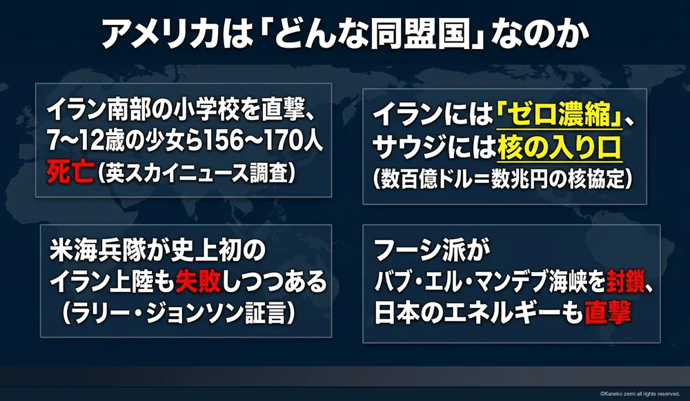 イラン小学校爆撃とサウジ核の二重基準