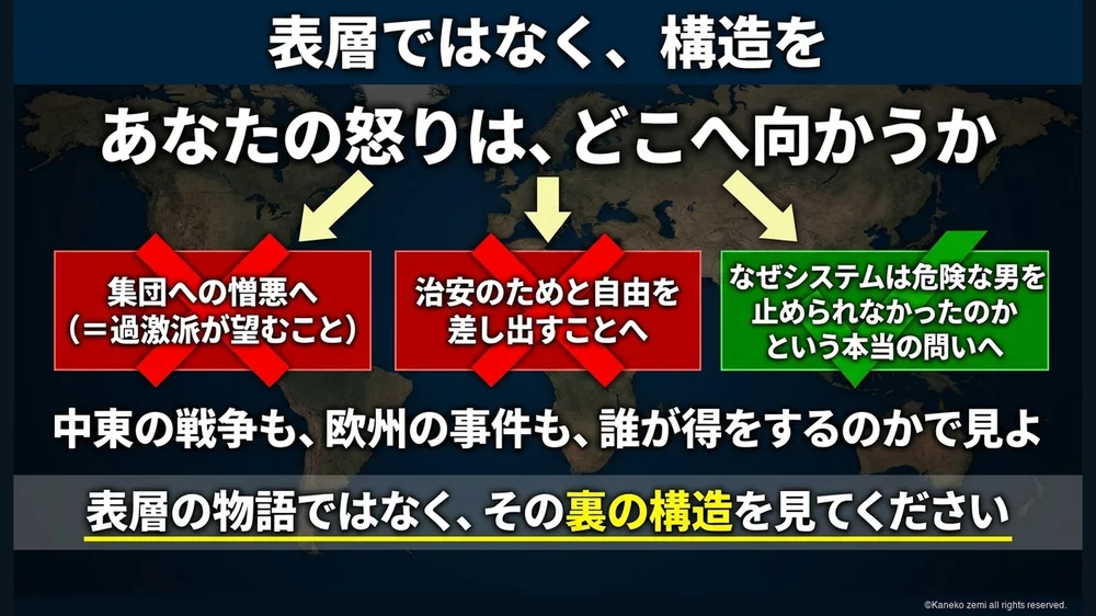 表層ではなく構造を あなたの怒りはどこへ向かうか