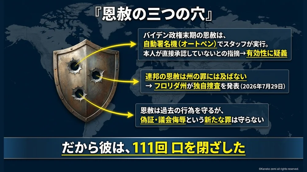 恩赦に空いた3つの穴