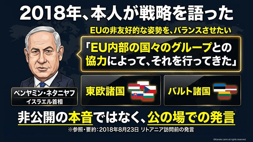 2018年にネタニヤフ本人が語ったEU戦略