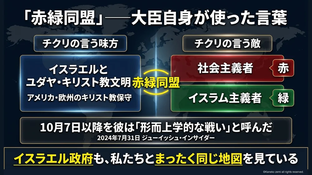 チクリ大臣が定義した赤緑同盟の構図