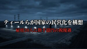 ティールらが国家の民営化を構想 雇用20人に数千億円の税優遇