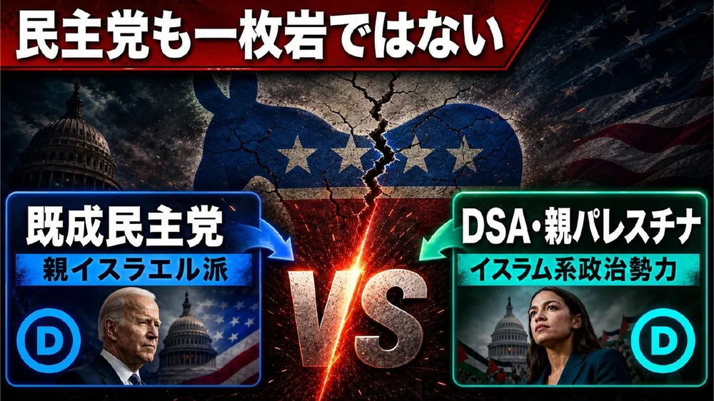 民主党内部・既成民主党とDSA親パレスチナ勢力の対立
