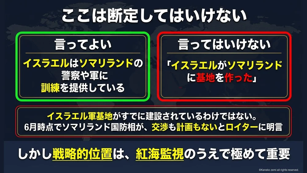 ソマリランドのイスラエル軍基地は確認されていない