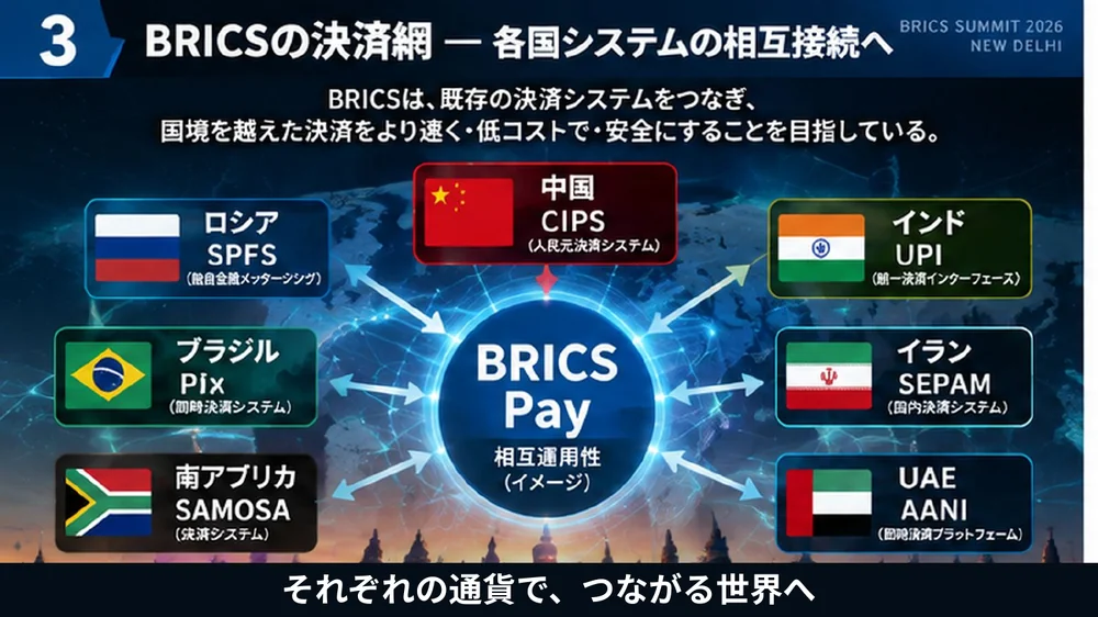 BRICSの決済網 各国システムの相互接続へ