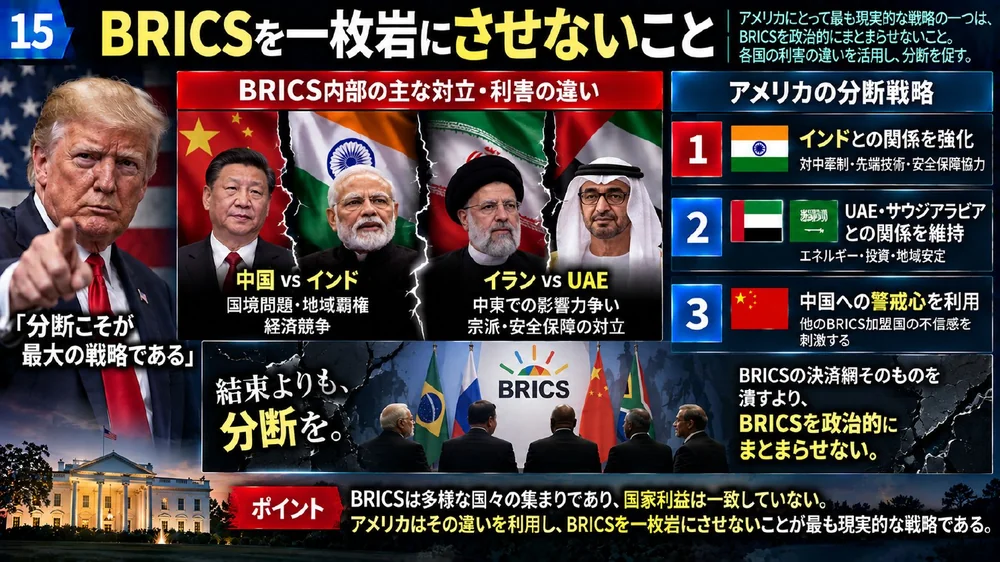 BRICSを一枚岩にさせないこと