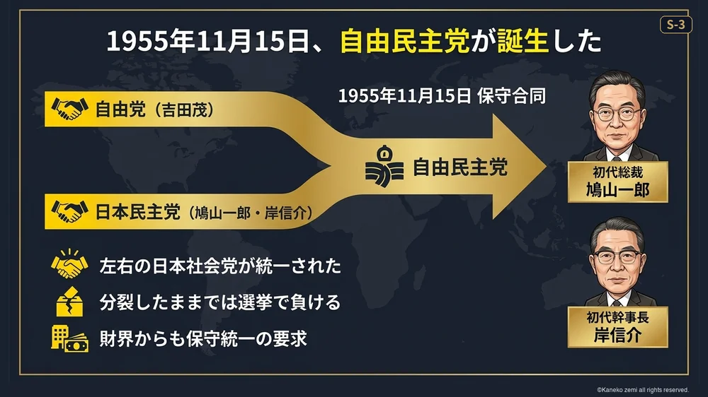 1955年11月15日、自由民主党が誕生した
