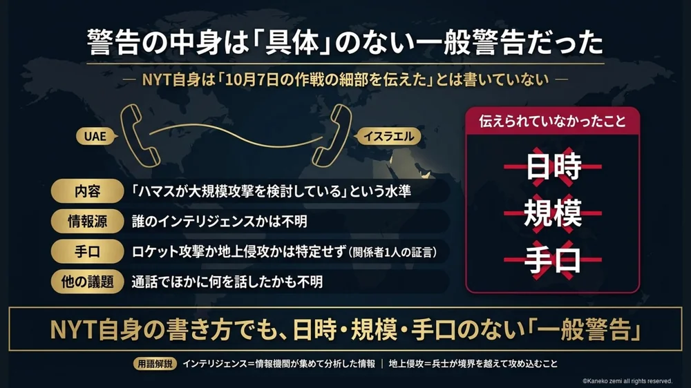 警告の中身は具体のない一般警告だった