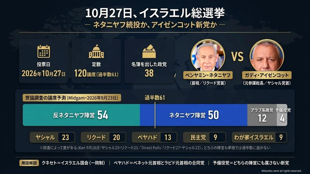 10月27日、イスラエル総選挙