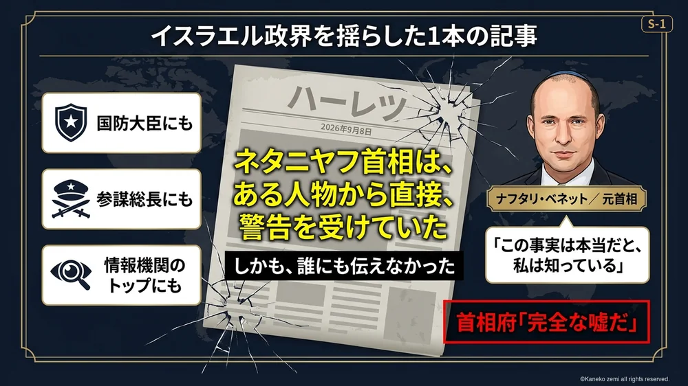 イスラエル政界を揺らした1本の記事
