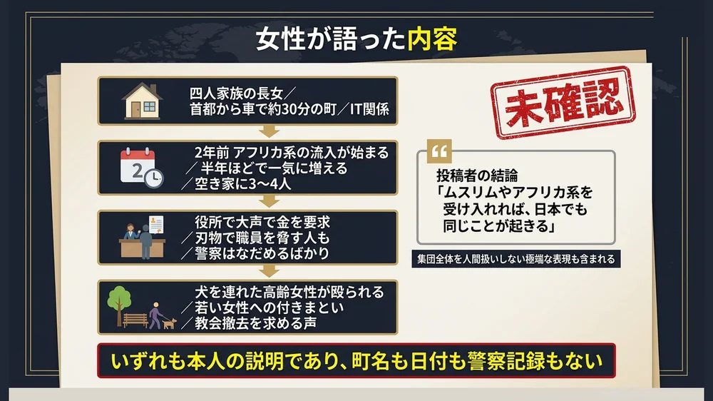 女性が語った内容