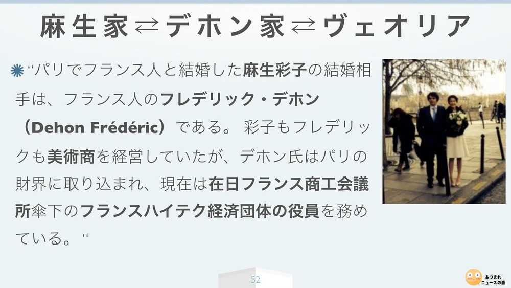 麻生家⇄デホン家⇄ヴェオリア
