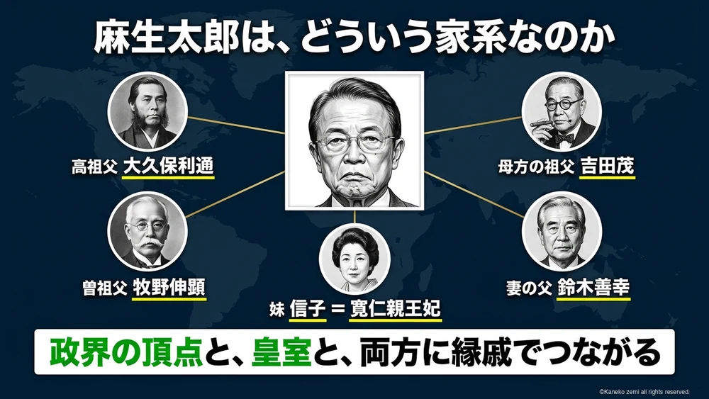 麻生太郎は、どういう家系なのか