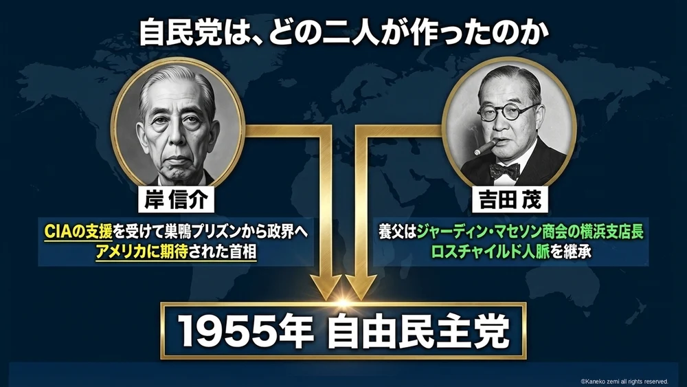 自民党は、どの二人が作ったのか