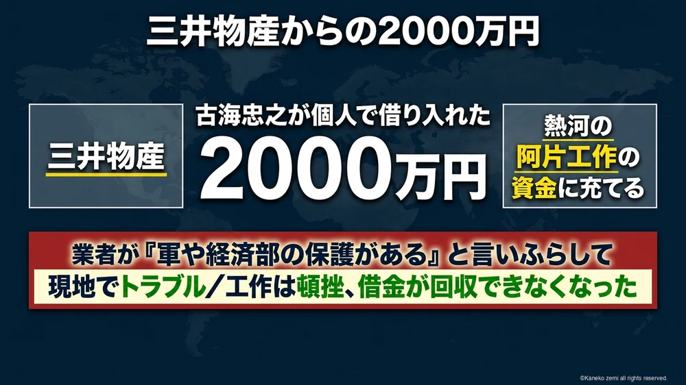 三井物産からの2000万円