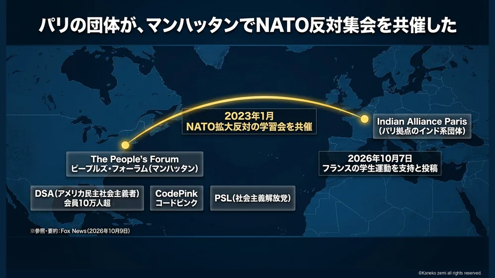パリの団体が、マンハッタンでNATO反対集会を共催した