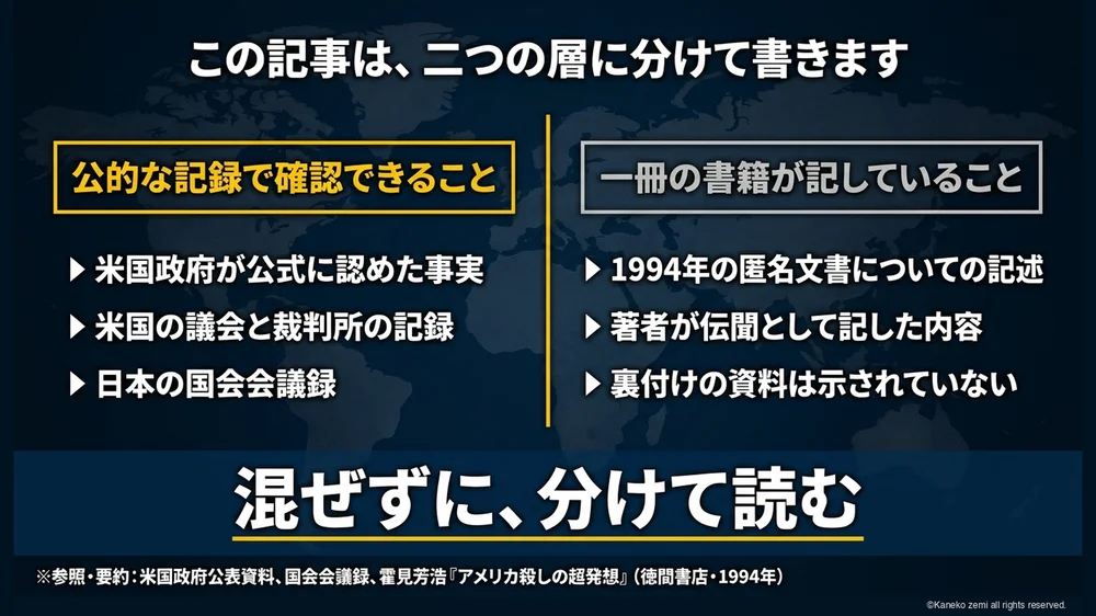 記録で確認できることと、一冊の本が書いたこと