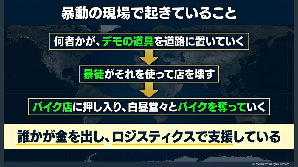暴動の現場で起きていること