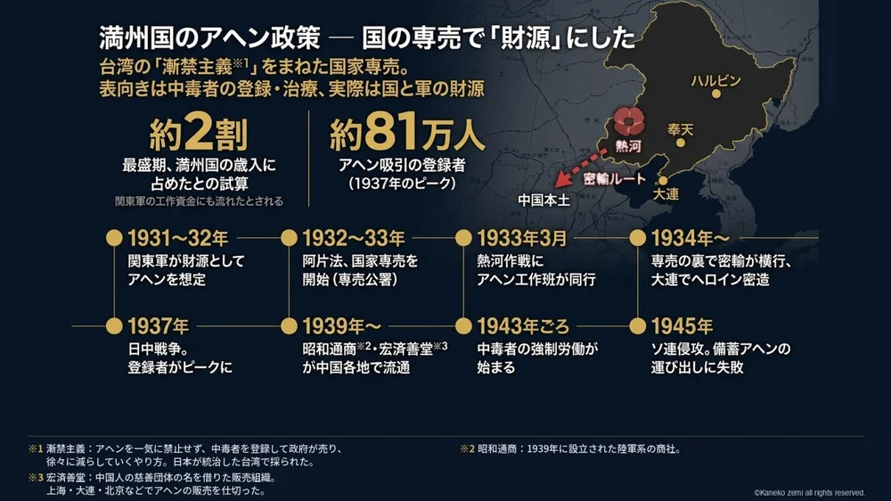 満州国のアヘン政策 ― 国の専売で「財源」にした
