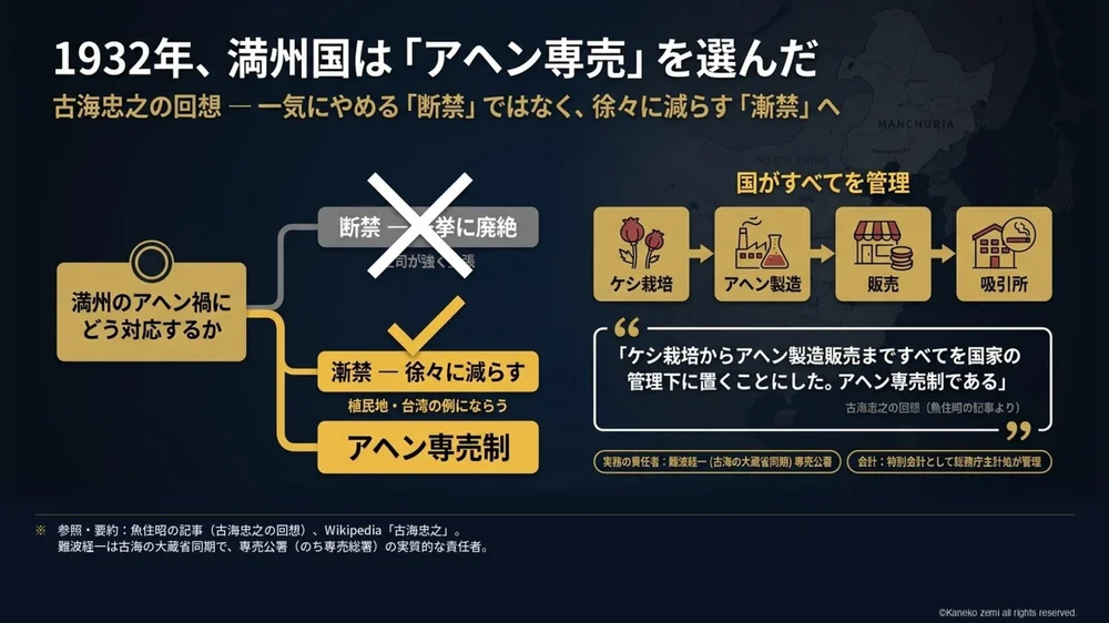 1932年、満州国は「アヘン専売」を選んだ